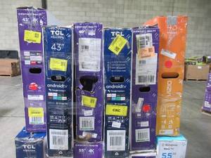 lot 89 image: UNTOUCHED Wholesale Pallet of 40 43 50 & 55 Smart Ultra HD TVs - $ 3,679.86 RETAIL VALUE