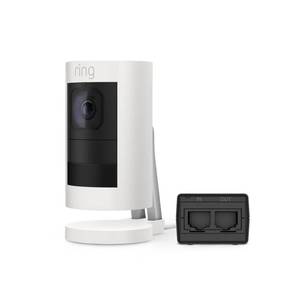 lot 806 image: Ring Stick Up Cam Elite Wired IndoorOutdoor Standard Security Camera, White with Power Over Ethernet Adapter, 8SSPE8-WEN0