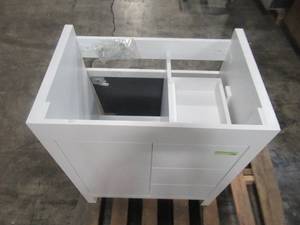 lot 319 image: Mediterraneo Manarola 24 in. W x 18 in. D x 18 in. H Vanity in White with Mirror 62001