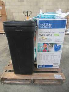 lot 326 image: WHOLESALE MIXED PALLET OF WATER SOFTENER PARTS, POOL SALT AND WELL TANK