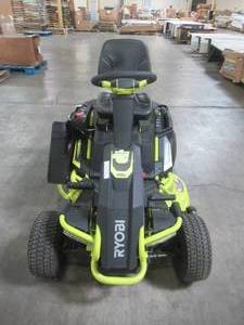 lot 7 image: Ryobi 38 in. 100 Ah Battery Electric Rear Engine Riding Lawn Mower RY48111