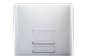 lot 538 image: Aquatic Varia Subway Tile 30 in. x 60 in. x 76 in. AcrylX Acrylic Finished 3-pc. BathShower Wall Kit in White.
