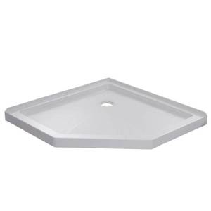 lot 113 image: Foremost 42 in. x 42 in. Single Threshold Neo Angle Shower Base in White, 4242NA-W.