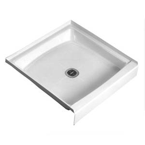 lot 115 image: FIAT Cascade 34 in. x 34 in. Single Threshold Shower Floor in White, 34WL100.