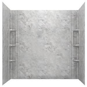 lot 119 image: American Standard Ovation 32 in. x 60 in. x 59 in. 5-Piece Glue-Up Alcove Bath Wall Set in Silver Celestial, 2968BWT60.366.