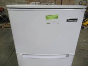 lot 628 image: Magic Chef 4.5 cu. ft. Double Door Mini Refrigerator in White HMDR450WE