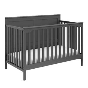 lot 127 image: Storkcraft Alpine Gray 4In1 Convertible Crib, 04522-30G.