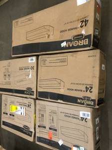 Mixed lot of broan range hoods- mixed sizes & conditions - see pictures