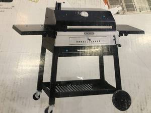 Cart-Style Charcoal Grill in Black with Foldable Side Shelves by KitchenAid-open box not used - see pictures