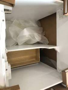 Naples 24 in. W x 21.63 in. D Bath Vanity Cabinet Only in White by Home Decorators Collection- open box not used - see pictures