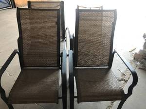 Metal patio chairs - set of 4 - mixed conditions - see pictures