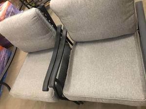 Metal Outdoor Rocking Chair with Gray Cushions by Patio Festival- set of 2 - see pictures