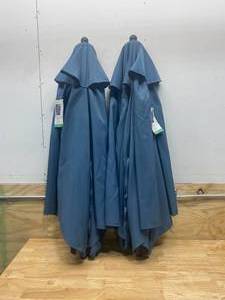 lot 21 image: STYLEWELL Lot of 2-  7.5 ft. Steel Market Outdoor Patio Umbrella in Denim Blue