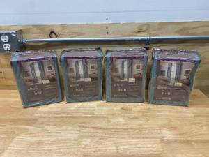 lot 36 image: ALLEN  ROTH Lot of 4- 84-in Mineral Faux Linen Light Filtering Grommet Single Curtain Panels