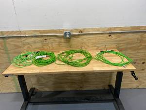 lot 59 image: Lot of 4-  Green Extension Cables (various lengths)