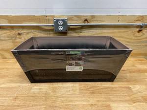 lot 73 image: SOUTHERN PATIO Farmhill 24 in. x 9 in. Brown High-Density Resin Deck Box Planter