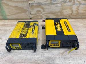 lot 63 image: DEWALT Lot of 2- 1000-Watt Portable Car Power Inverters with Triple USB Ports (for parts or repair)