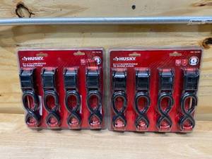 lot 58 image: HUSKY Lot of 2- 6 ft. x 1 in. Cam Buckle Tie-Downs 4-Pack