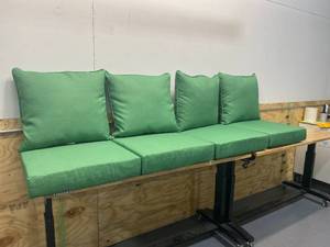 lot 83 image: ARDEN SELECTIONS Lot of 4- 24 x 24 Moss Leala Texture 2-Piece Deep Seating Outdoor Lounge Chair Cushions