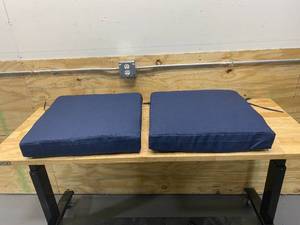 lot 84 image: ARDEN SELECTIONS Lot of 2- Sapphire Leala Texture Square Outdoor Seat Cushions