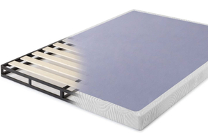 lot 95 image: ZINUS Metal Box Spring with Wood Slats 4 Inch Mattress Foundation  Sturdy Steel Structure  Easy Assembly, Queen