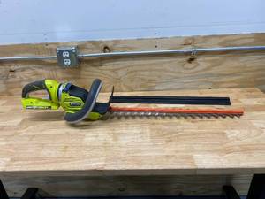 lot 108 image: RYOBI ONE 22 in. 18-Volt Lithium-Ion Cordless Battery Hedge Trimmer (Tool Only)