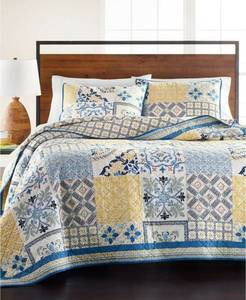 lot 30 image: Martha Stewart Collection La Dolce Vita Patchwork FullQueen Quilt, Created for Macys