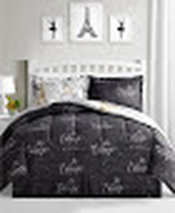 lot 37 image: Fairfield Square Collection Paris Gold Reversible Comforter Set Queen