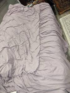 lot 4 image: Lush Dcor Light Purple Ravello Pintuck Ruffle Skirt 3Pc King Bedspread Set