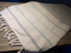 lot 69 image: LaCourte Fringed Sherpa Throw