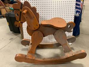 Antique Wooden Rocking Horse 26� Tall