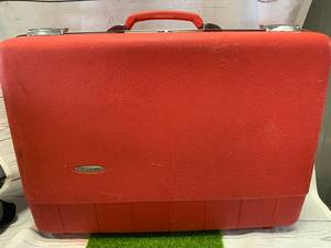 Vintage Forecast Red Suitcase 24� Wide
