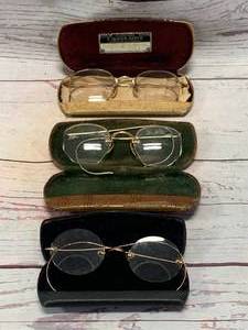 Lot of Three Antique Eyeglasses