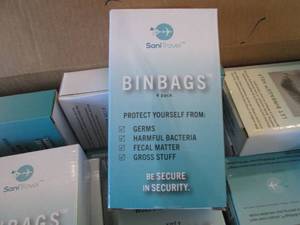 lot 91 image: Box of 4pks SafeTravel Bin Bags...