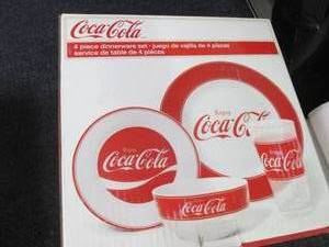 lot 153 image: 4 pc Coca Cola Dinnerware Set...
