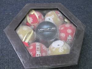 lot 169 image: NFL 49ers Light Up LED Ball Ornamen...