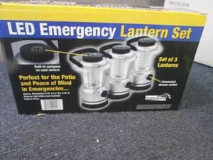 lot 179 image: Set of 3 Led Emergency Lantern Set...