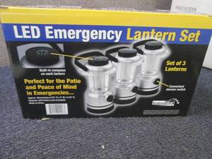 lot 180 image: Set of 3 Led Emergency Lantern Set...