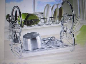 lot 265 image: Space-Saving Chrome Dish Rack open ...