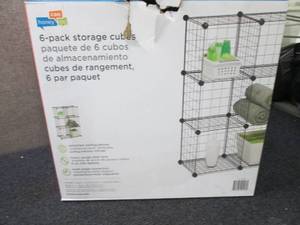 lot 267 image: 6-Pack Modular Mesh Storage Cube op...