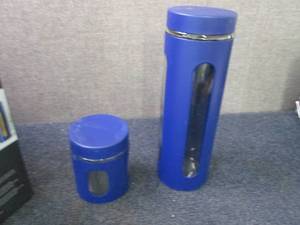 lot 277 image: Home Basics 2 Blue Canisters...