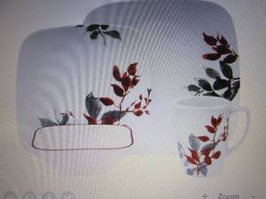 lot 280 image: 16pc Square Dinnerware Set-Kyoto Le...