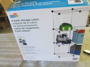 lot 291 image: 6-Pack Modular Mesh Storage Cube op...
