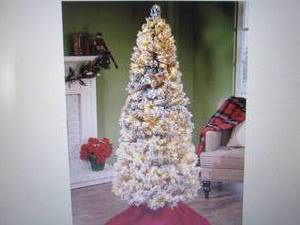lot 320 image: 6 Pop-Up Flocked Tree open box Ret...