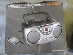 lot 329 image: Sylvania CD Boom Box with AMFM Rad...