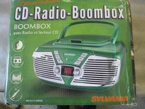 lot 377 image: Sylvania CD Boom Box open box...
