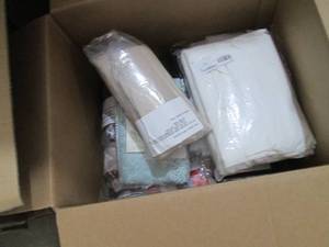 lot 379 image: Box of Assorted Curtains & Tableclo...