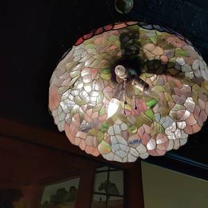 4 Tiffany style stained glass ceiling lights, wire into AC power