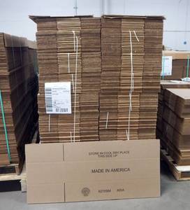 Large Pallet of 308 Made In America 34 x 13 x 7 Shipping Boxes
