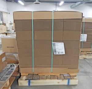 Large Pallet of 280 Made In America 34 x 13 x 7 Shipping Boxes